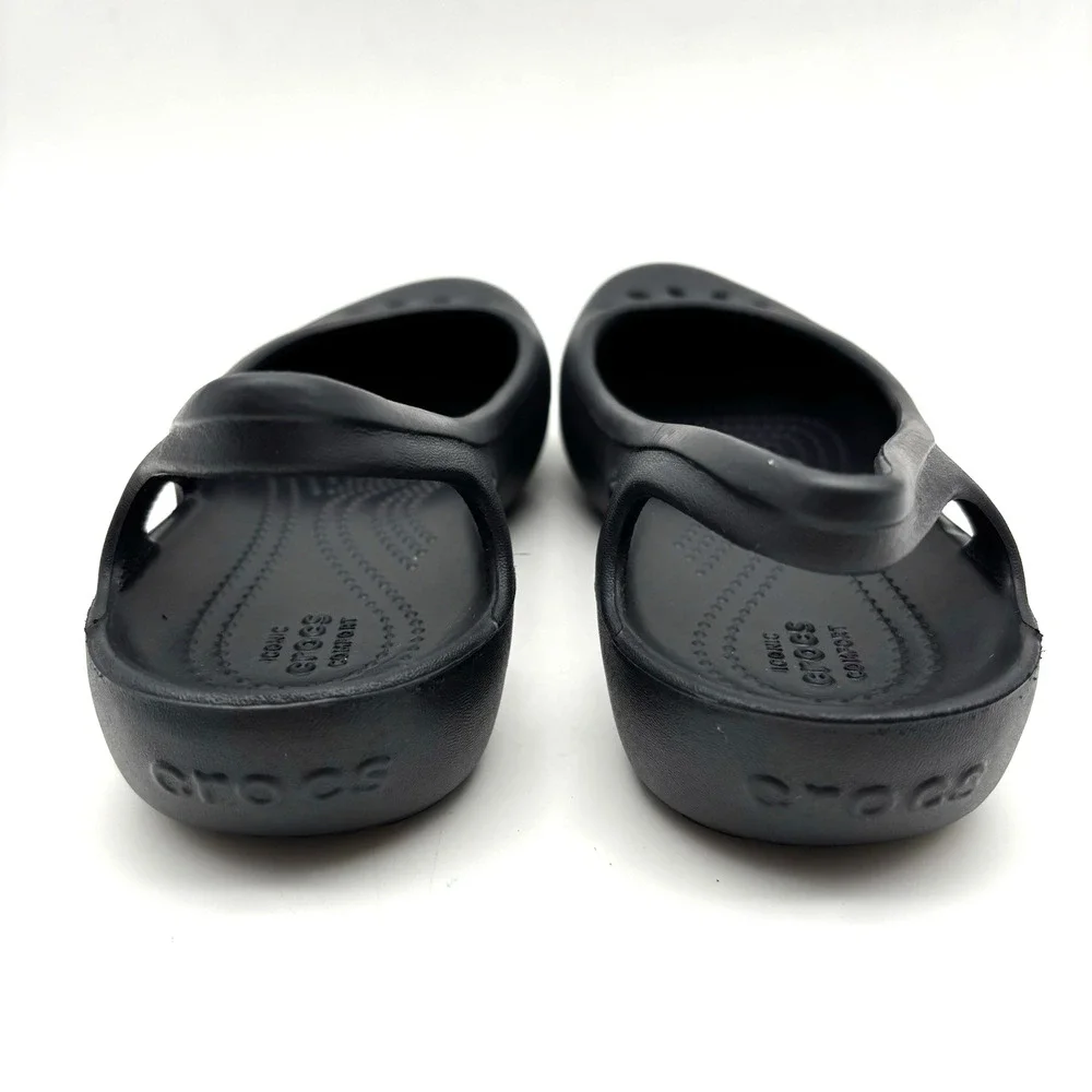 NEW Crocs KADEE Black Slip On Round Toe Slingback Ballet Flats Women's US7 UK5